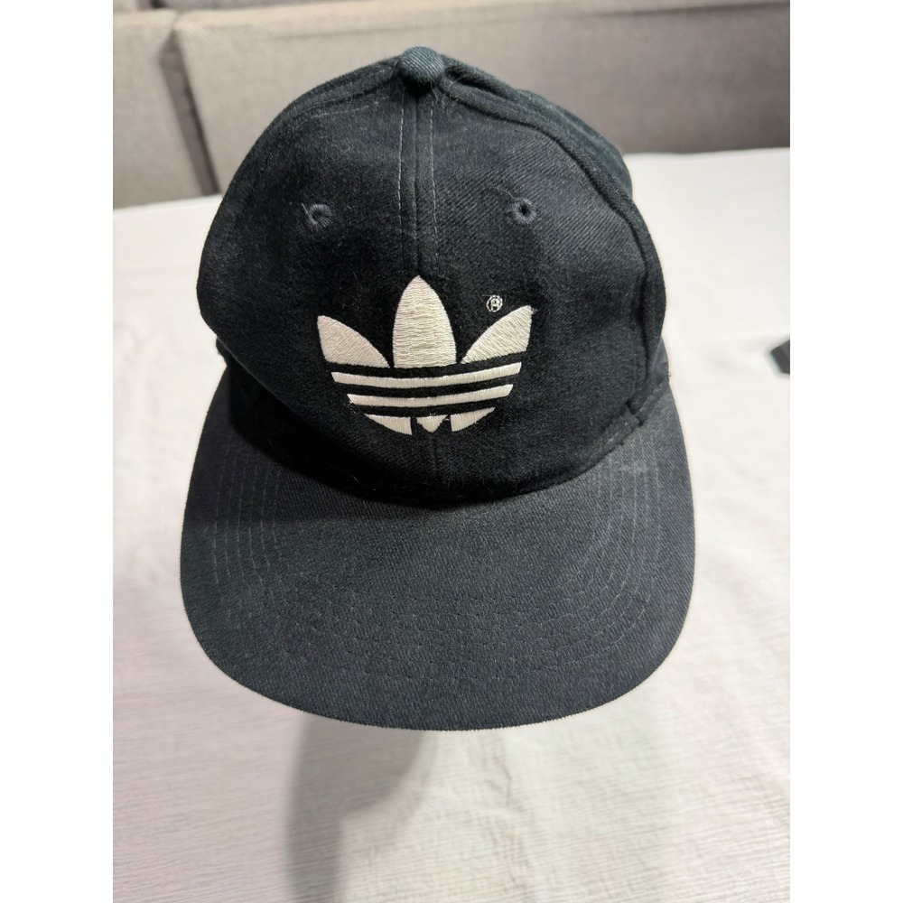 Adidas Originals Trefoil Snapback Hat Black Embroidered Logo Baseball Cap OSFA